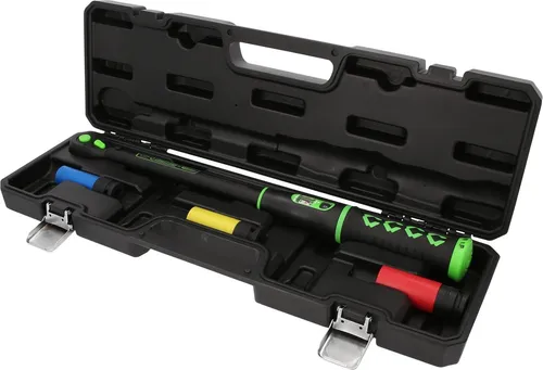 KS Tools 512.0010 Drehmomentschlüssel-Set - Schraubenschlüssel mit präziser Doppelskala und 72-Zahn Ratschenmechanismus für kontrollierten Rechtsanzug, inklusive stabilem Koffer und Kalibrier-Konformitätserklärung.