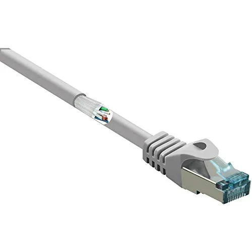 Renkforce RF-5043946 RJ45 Netzwerkkabel, Patchkabel CAT 6a S/FTP 15.00 m Grau Flammwidrig 1 St.