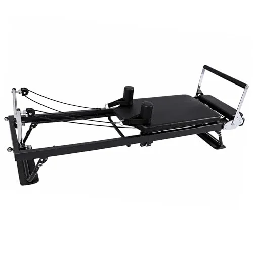 Spetebo Pilates-Reformer Maschine klappbar mit 5 Federn - Kompakte und tragbare Pilates-Reformer Maschine (190 x 57 cm) mit 5 Federn für individuelles Training. Belastbar bis 125 kg, ideal für effektives Ganzkörpertraining zu Hause.