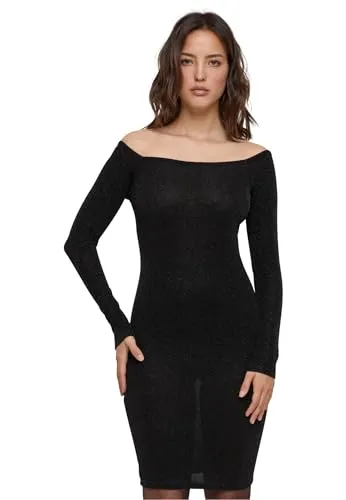 Urban Classics Ladies Off Shoulder Longsleeve Glitter Dress von Urban Classics