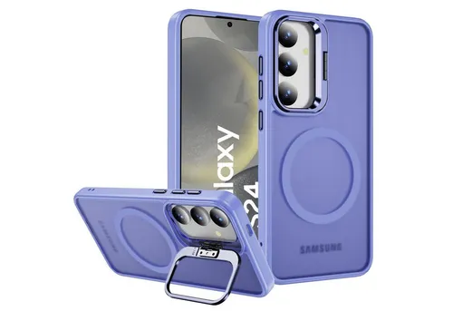 CoolGadget Handyhülle Hybrid Luxury Handy Case für Samsung Galaxy S24 6,2 Zoll, Hülle Massiv Metallständer aufklappbar Schutzhülle für Magsafe Zubehör