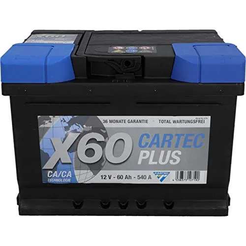 Cartec Plus Auto-Batterie 60 Ah, wartungsfrei und langlebig