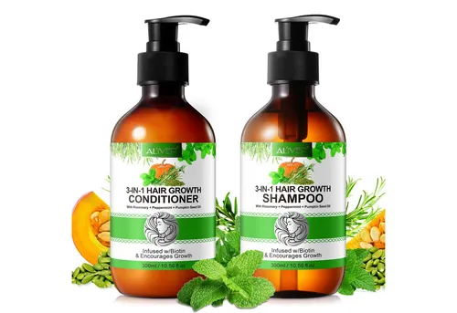 ALIVER Haarpflege-Set: Shampoo, Conditioner & Haaröl mit Biotin - Haarpflege-Sets mit 3-in-1 Formel: Shampoo, Conditioner und Öl für geschmeidiges, gesundes Haar. Enthält Rosmarin, Pfefferminze und Kürbiskernöl für optimale Feuchtigkeit und Haarwachstumsförderung.
