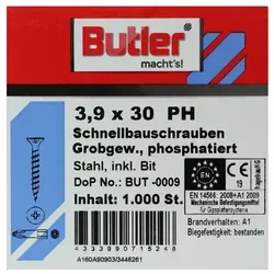 Produktbild Reyher Schnellbauschraube macht's! Schnellbauschrauben inkl. Bit für Holz auf Holz, (1000 St) 3,9 x 30 mm, 1.000 Stück