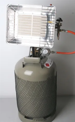 Gasflasche + Heizstrahler 4,2 kW Piezozündung Zündsicherung Wärmestrahler 11 kg