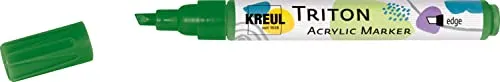 KREUL 17814 - Triton Acrylic Marker edge, laubgrün, Keilspitze, Strichstärke circa 1 bis 4 mm, auf Wasserbasis, Acrylmarker zur Gestaltung von Papier, Holz, Stein und vielem mehr