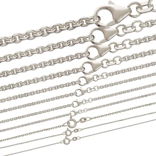 hoplo holzenplotz Ankerkette rund Halskette 925 Sterlingsilber Auswahl, Kettenlänge:60cm, Kettenbreite:1.1mm