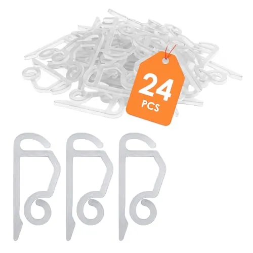 Spetebo Clips für Lichterketten und Lichtervorhang - 24 Stück - Kunststoff Dachrinnenhaken für Außen - Haken für Befestigung von Lichternetz Lichtschlauch an der Dachrinne 24er Set