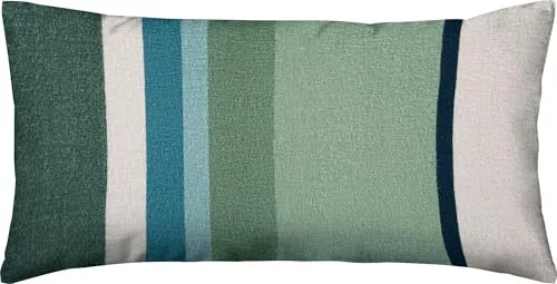 Erwin Müller Wendekissenbezug Feinbiber Streifen Petrol-grün Größe 40x80 cm