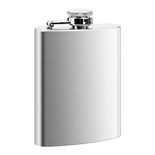 Edelstahl Flachmann für Spirituosen – Auslaufsicher und Tragbar - Flachmänner für Whiskey, Rum und Wodka, 112ml, ideal für Outdoor-Aktivitäten und Partys, aus hochwertigem, rostfreiem Edelstahl, lecksicher mit sicherem Klappverschluss.