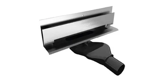 MERT Wand-Duschablauf aus massivem Edelstahl - Robuster MERT Wand-Duschablauf in 386, 686 oder 886 mm, aus gebürstetem Edelstahl (304) für eine langlebige und stilvolle Lösung im Badezimmer.