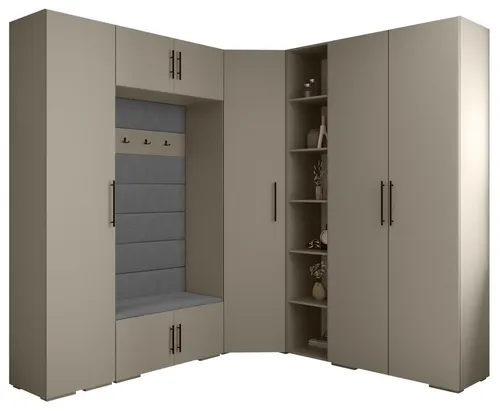 ABIKS MÖBEL Kompaktgarderobe INOVA 3 SATZ 2 - Elegantes Möbelset mit Kleiderstange - Modernes Möbelset für stilvolle Aufbewahrung. Mit Kleiderstange und Regalen bietet es viel Platz für Kleidung und persönliche Gegenstände. Robuste Materialien und einfacher Aufbau sorgen für langanhaltende Freude an diesem praktischen Möbelstück.