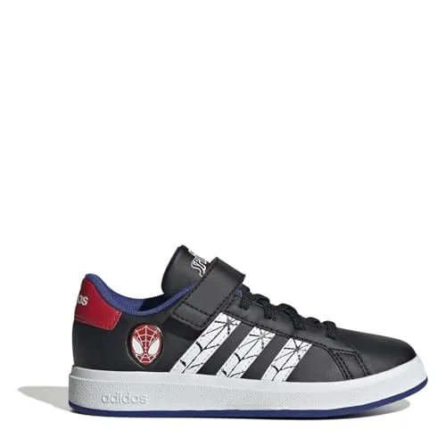adidas GRAND COURT SPIDER-MAN CF I Kinderschuhe - Sneaker in Schwarz mit Spider-Man Design, ideal für kleine Fans und bequem für den Alltag.