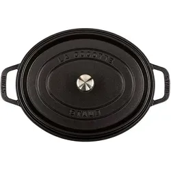 Staub La Cocotte 31cm oval, schwarz, Gusseisen - Töpfe: Hochwertige Gusseisen-Cocotte, ideal zum Anbraten und Garen, speichert Wärme lange und intensiviert den Eigengeschmack, perfekt für verschiedene Gerichte.