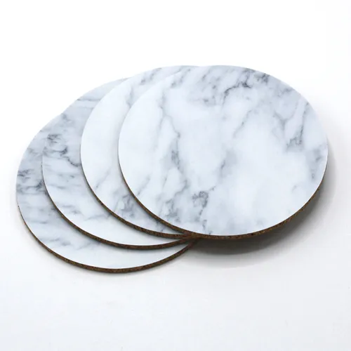 4er Korkuntersetzer-Set I Marmor-Motiv I dv_374