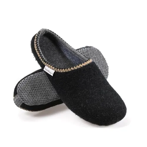 naturling Herren Filz Slipper mit rutschfester Sohle
