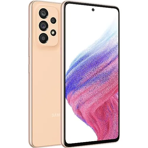 Samsung Galaxy A53 5G Awesome Peach - 128GB Smartphone - Handys ohne Vertrag, 6,5 Zoll FHD+ Super AMOLED-Display mit 120 Hz, 64MP Quad-Kamera und IP67 wasser- und staubdicht für unvergessliche Erlebnisse.
