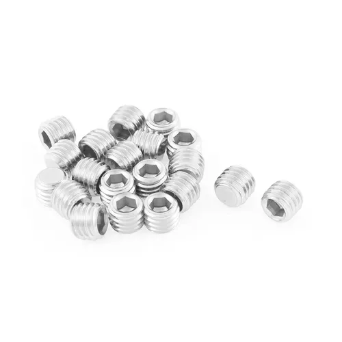 Stück M10x8mm Metrisch 304 Edel Innensechskant Set Flachspitz Madenschrauben 20