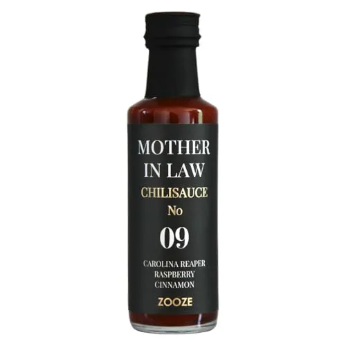 Mother in Law Chilisauce No. 9 | CAROLINA REAPER, Raspberry and Cinnamon | Super Hot Sauce | ZOOZE | Sehr scharfe Chilisauce| Ohne Zusatzstoffe | Handmade | Edles Feinkost Geschenk