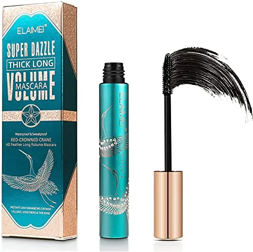 Vinimay 4D Seidenfaser Wasserfeste Mascara - Schwarz - Volumen & Länge - Wasserdicht - Extra Long Lash - Smudge-Proof - Eyelashes
