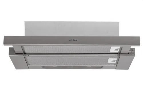 Privileg DGAH 55 AMX Flachschirm Dunstabzugshaube 60 cm - Flachschirmhaube in Silbergrau, 320 m³/h Luftleistung für effiziente Dunstabsaugung und leise 67 dB(A) für ein angenehmes Kocherlebnis.