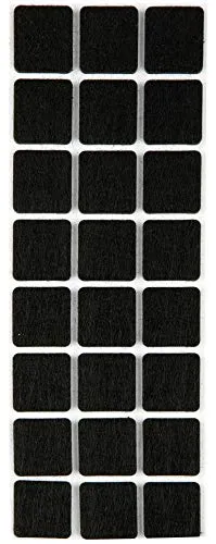 ProHome Filzgleiter Bodengleiter schwarz selbstklebend in rund und eckig auswählbar (Eckig 28 x 28 mm)