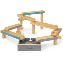 Muddy Buddy Wasserbahn Aqua Traveller - Outdoor-Spielzeug für den Sommer, ideal für funktionsreiche Wasserspiele im Garten und fördert die Kreativität der Kinder.