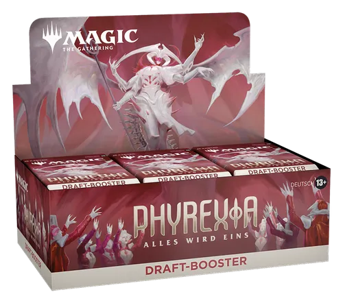 Phyrexia: Alles wird eins Draft-Booster Display - Magic: The Gathering - TCG OVP Displays, bietet eine spannende Auswahl an Karten aus der neuesten Edition für strategisches Gameplay und Sammlerfreude.