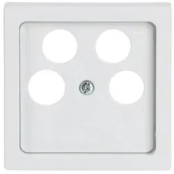 Busch-Jaeger 1743/10-04-84 Zentralscheibe für 4-fach-Antennensteckdosen (Ankaro), studioweiß glänzend, Plattform 63