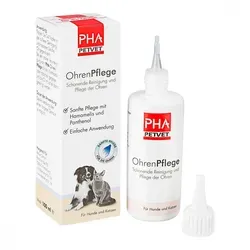 PHA Ohrenpflege Tropfen für Hunde 100 ml - rezeptfreie Pflege für gesunde Ohren, ideal für empfindliche Haustiere