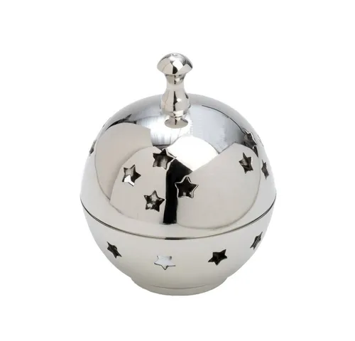NKlaus Räucherstövchen Räuchelschälchen Kugel Sternmuster Messing Weihrau, Räuchergefäß