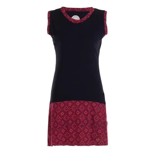 Vishes ärmelloses Damen-Kleid in Dunkelrot I Größe XL (42) I Handgefertigt aus 100% Baumwolle I T-Shirt Kleid I Ideal für Frühjahr & Sommer I Nachhaltige Alternative Bekleidung