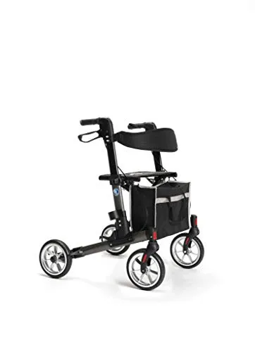 SoNa24 Rollator QUAVA by Vermeiren | Leichtgewichtrollator, doppelt faltbar - Rollatoren: Ultraleichter, doppelt faltbarer Rollator mit maximaler Belastbarkeit von 136 kg, ideal für Reisen und den Alltag. Inklusive gepolstertem Sitz und praktischer Tasche.
