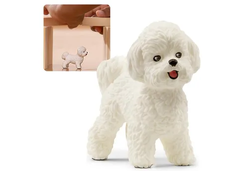 Sarcia.eu Spielfigur Schleich Bichon Frise Hund, Farm World Kinderfigur