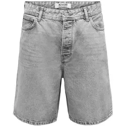 pieces Jeansshorts – lässige Denim Shorts im Faded-Look grau S - Kinderhosen mit bequemem, lockerem Schnitt und trendigem Faded-Look, ideal für lässige Sommeroutfits.