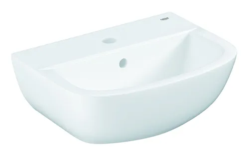 GROHE Bau Keramik Handwaschbecken 45cm - Wandmontiertes Waschebecken aus glattem, alpinweißem Glasporzellan mit Überlauf, ideal für langlebige Nutzung und moderne Badezimmergestaltung.