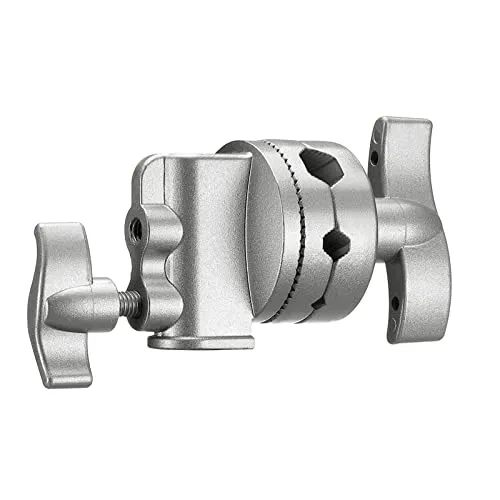 NEEWER Multi Functional Heavy Duty 2,5 Zoll Grip Head Swivel Head Holder Montageadapter für Light Stand, Extension Boom Arm und andere Fotoausrüstung mit 1/2,1/4,3/8,5/8 Zoll Mount (Silber)