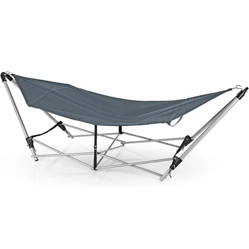 Hoberg Hängematte mit klappbarem Gestell – Vielseitige Hängeliege für Garten und Zuhause