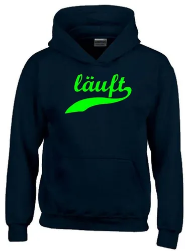 coole-fun-t-shirts Hoodie LÄUFT ! Kinder Sweatshirt mit Kapuze Hoodie Gr.128-164 Jungen +Mädchen