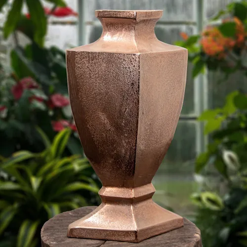 Aluminium Vase, Amphore, Groß, Vase, Kupferfarbend in rot von Antikas