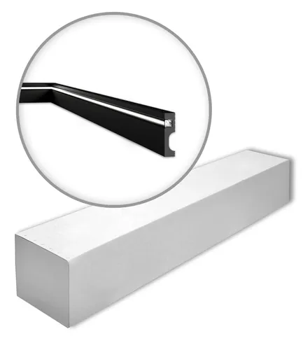 NOËL & MARQUET NMC IL11 BLACK-box Sockelleisten Set 26 m - Modernes Set mit 13 robusten Sockelleisten aus extrudiertem Polystyrol. Ideal für stylische Raumgestaltungen und indirekte Beleuchtung. Einfach zu montieren mit passendem Kleber.