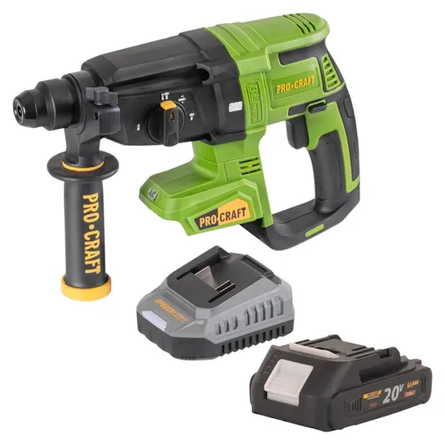 Procraft PHA40bb Akku Bohrhammer 20 V mit Ladegerät