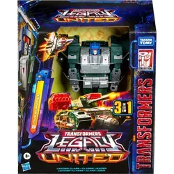 Transformers Generations Legacy United Leader Class Galaxy Shuttle 19 cm - Spielfigur mit dreifacher Verwandlung: Roboter, Space Shuttle und Zug. Inklusive 5 Blaster-Accessoires und Startrampe – perfekt für Sammler und Fans!