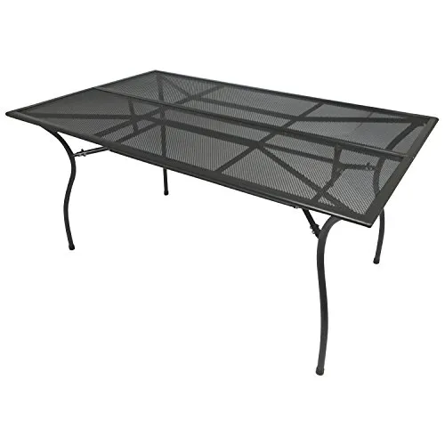 DEGAMO Gartentisch Classic 90x150cm - Esstisch aus robustem Metall mit eleganter Streckmetall-Tischplatte in anthrazit, ideal für den Outdoor-Bereich. Maße 90x150cm, Höhe 73cm, Lieferung zerlegt.