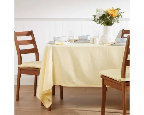 Homescapes Tischdecke Tischdecke creme – 137 x 137 cm, 100% Baumwolle (1-tlg)