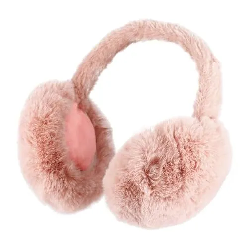 fiebig Ohrenschützer aus Kunstfell | Earband in Einheitsgröße 54-63 cm | Ohrenwärmer in Microfleece (One Size, Rosa)