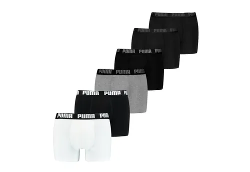 PUMA MEN EVERYDAY BOXER 6P ECOM - Herrenunterhosen im praktischen 6er-Pack, aus hochwertigem Jersey mit 95% Baumwolle für optimalen Tragekomfort und elastischem Bund, ideal für sportliche Männer.