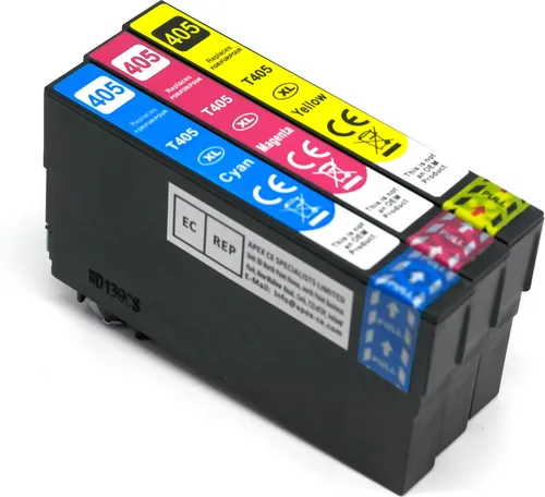 OBV 3x Kompatibel Druckerpatrone passend für Epson 405 xl FÜR Workforce Pro WF-3820 WF-3825 WF-4820 WF-4825 WF-4830 WF-7830 WF-7835 WF-7840 - cyan, magenta, gelb