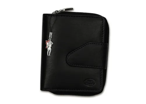 Old River Geldbörse – Stilvolles Portemonnaie für Damen und Herren - Schwarzes Echtleder-Portemonnaie mit RFID-Schutz für Sicherheit vor Datendiebstahl. Ideal für Alltag und Freizeit, inklusive gratis Feen-Anhänger.