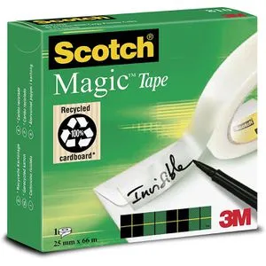 Scotch Klebeband Magic Tape 810, 25mm x 66m, unsichtbar, beschriftbar, Kern-Ø 76mm